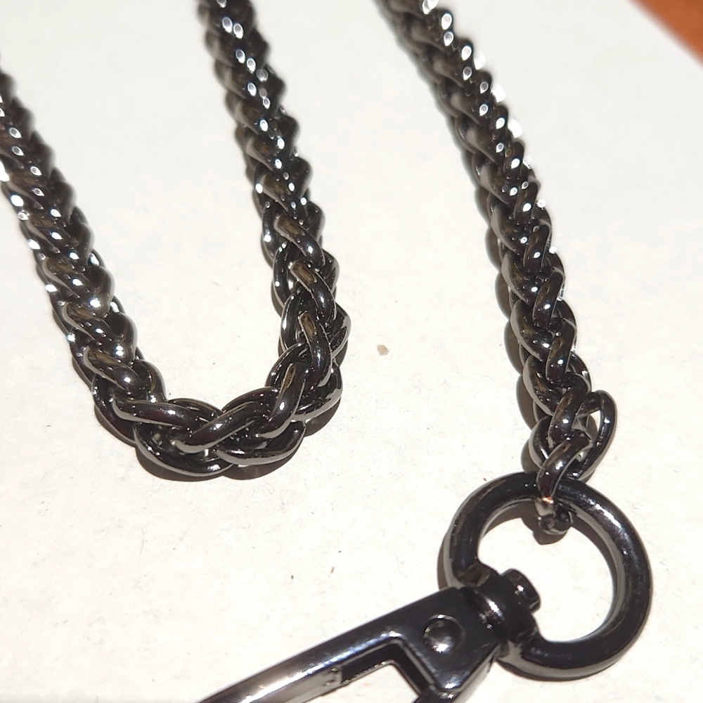 Gunmetal chain for use on bags and wallets